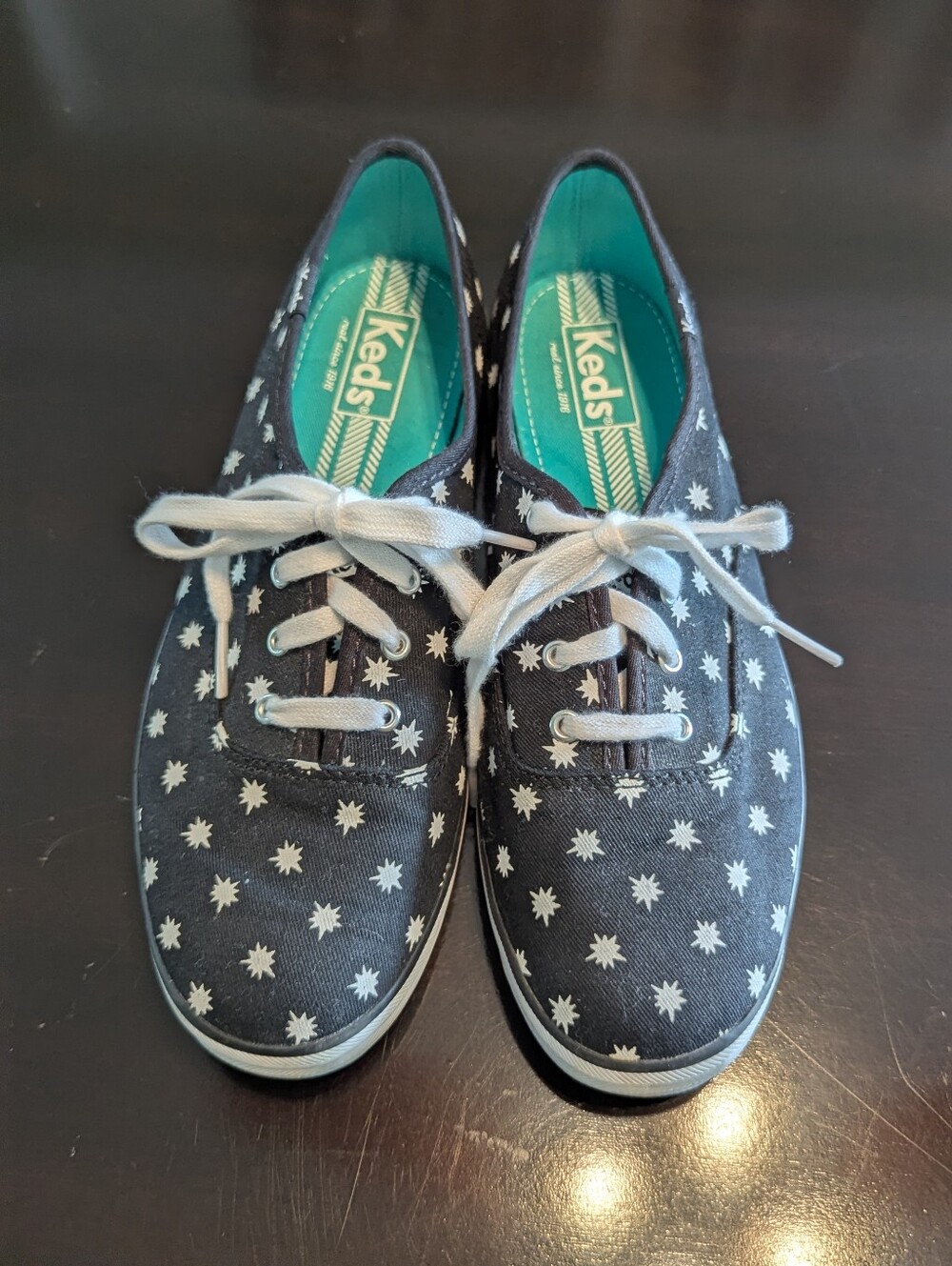 Keds Women's Champion Starburst black Canvas Shoes size 8 excellent condition